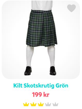 Grönrutig kilt