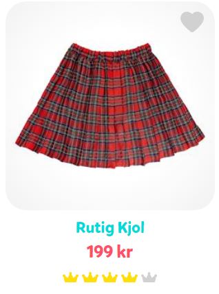 Skotskrutig kjol för 199 kronor